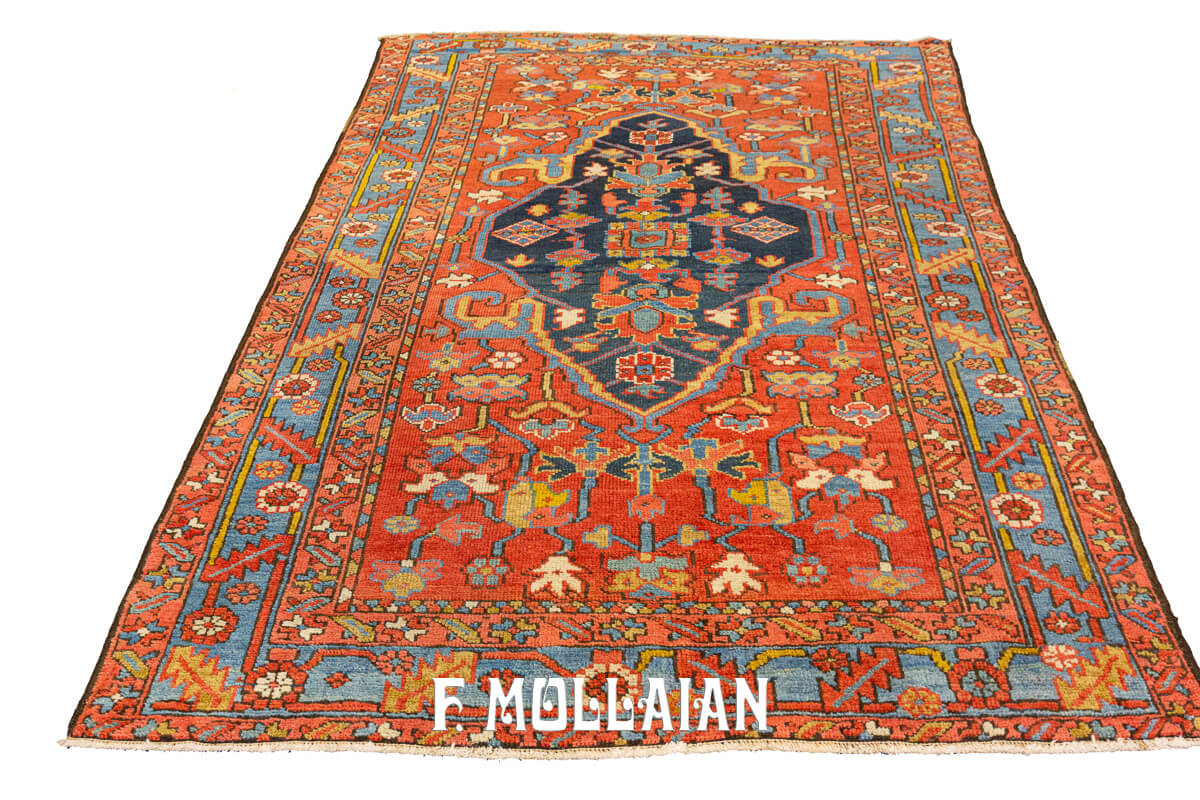 Antique Heriz Rug Rust/Red Color n°:689011